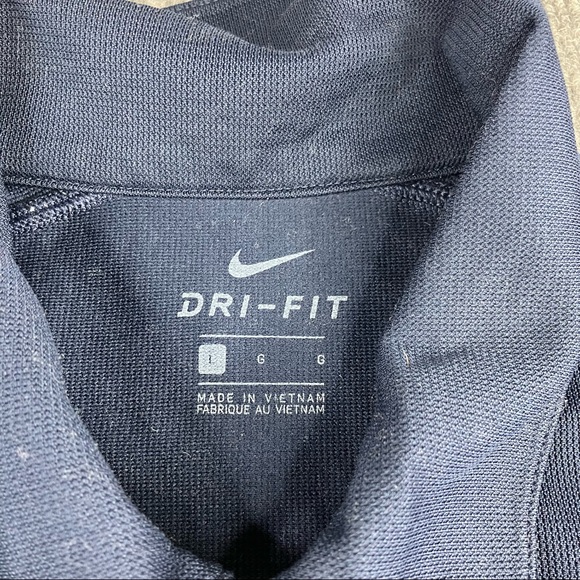 Nike Golf  Shirt Mens Large Fit Dry Tiger Woods Polo Navy Blue large - Picture 5 of 10